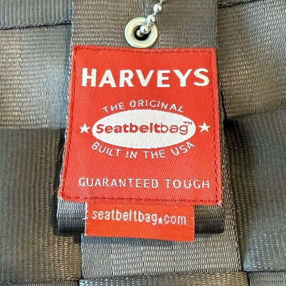 Harveys Seatbelt Bag Large Tote Double Handles Brown 15x11x4 Made In USA EUC - Picture 3 of 16